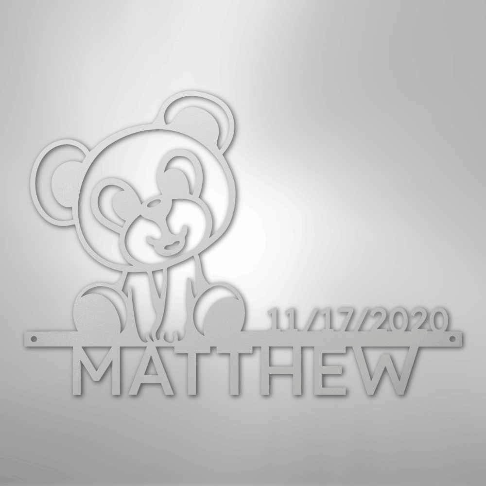 My Easy Monogram Steel Sign White / 12" Teddy Monogram - Steel Sign