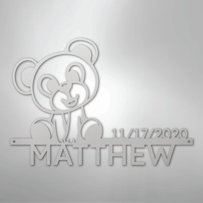 My Easy Monogram Steel Sign White / 12" Teddy Monogram - Steel Sign