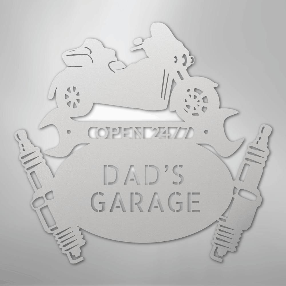 My Easy Monogram Steel Sign White / 12" Trike Mechanic Monogram - Steel Sign