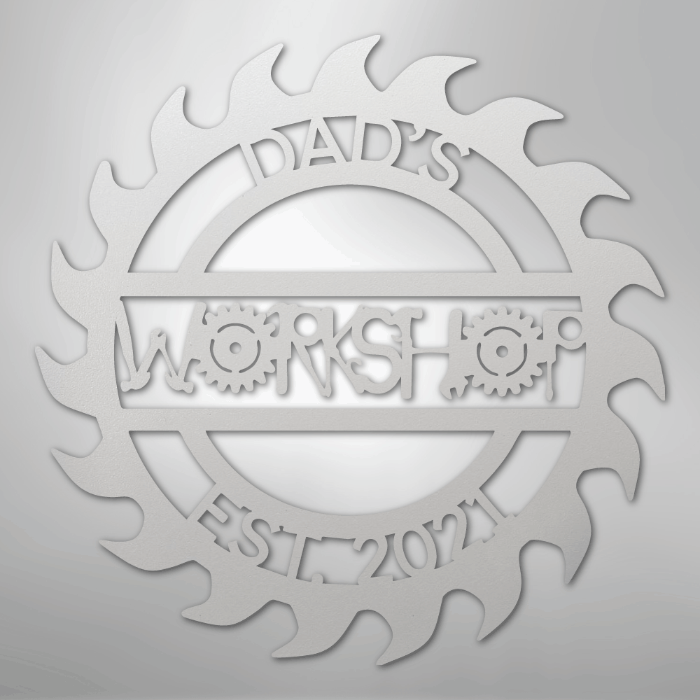 My Easy Monogram Steel Sign White / 12" Unique Workshop Monogram - Steel Sign