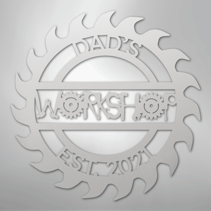 My Easy Monogram Steel Sign White / 12" Unique Workshop Monogram - Steel Sign