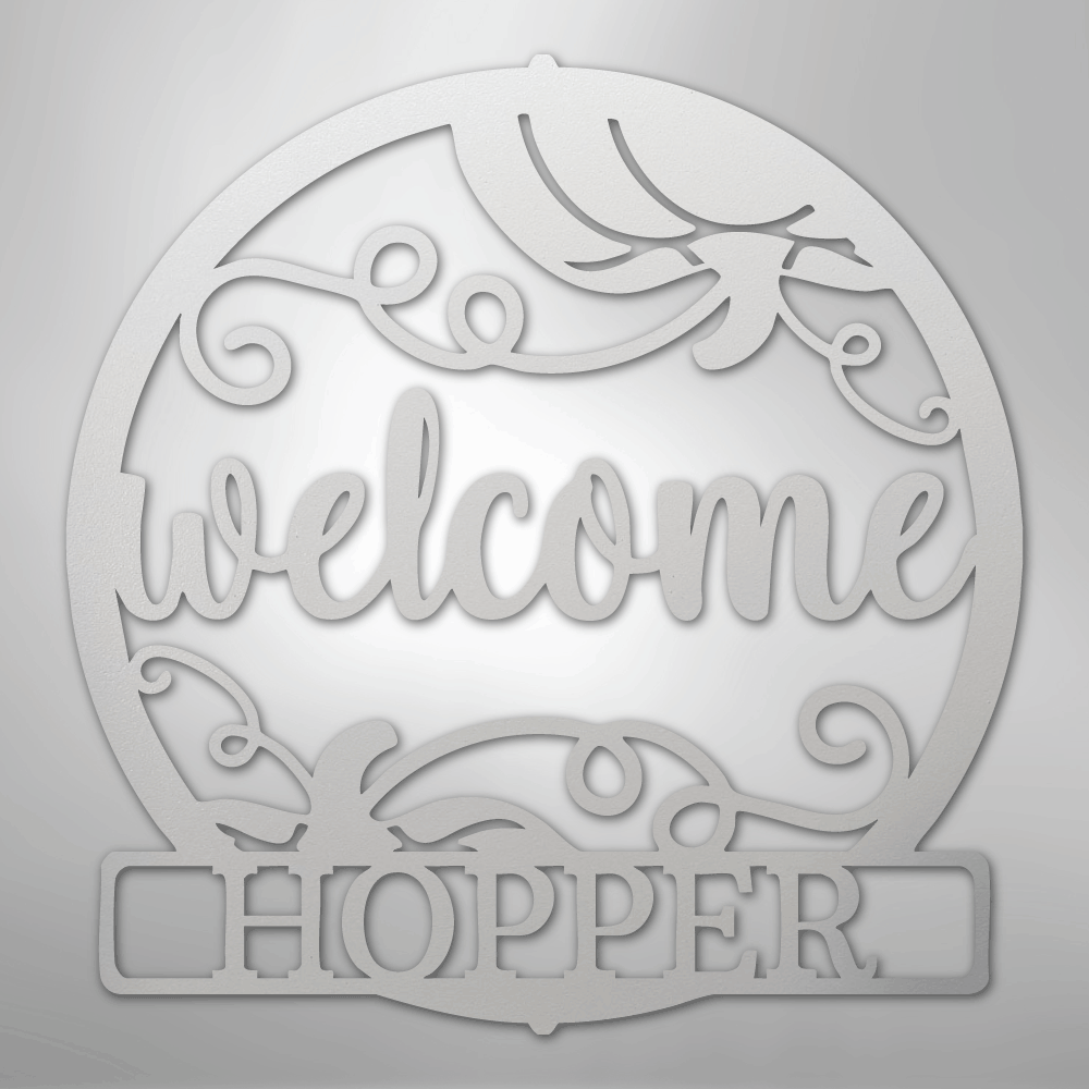 My Easy Monogram Steel Sign White / 12" Welcome Fall Monogram - Steel Sign