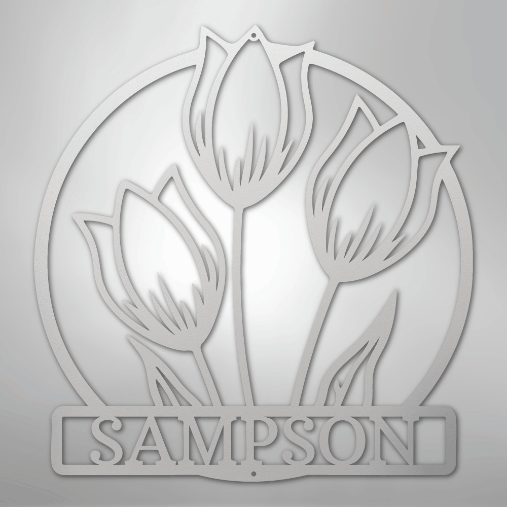 My Easy Monogram Steel Sign White / 12" Wild Tulip Monogram - Steel Sign