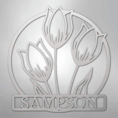 My Easy Monogram Steel Sign White / 12" Wild Tulip Monogram - Steel Sign