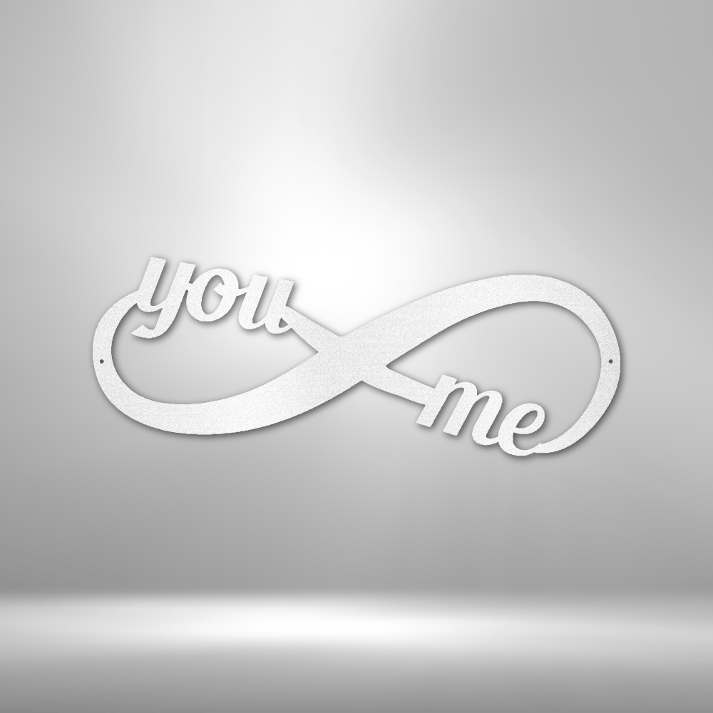 My Easy Monogram Steel Sign White / 12" You and Me Infinity - Steel Sign