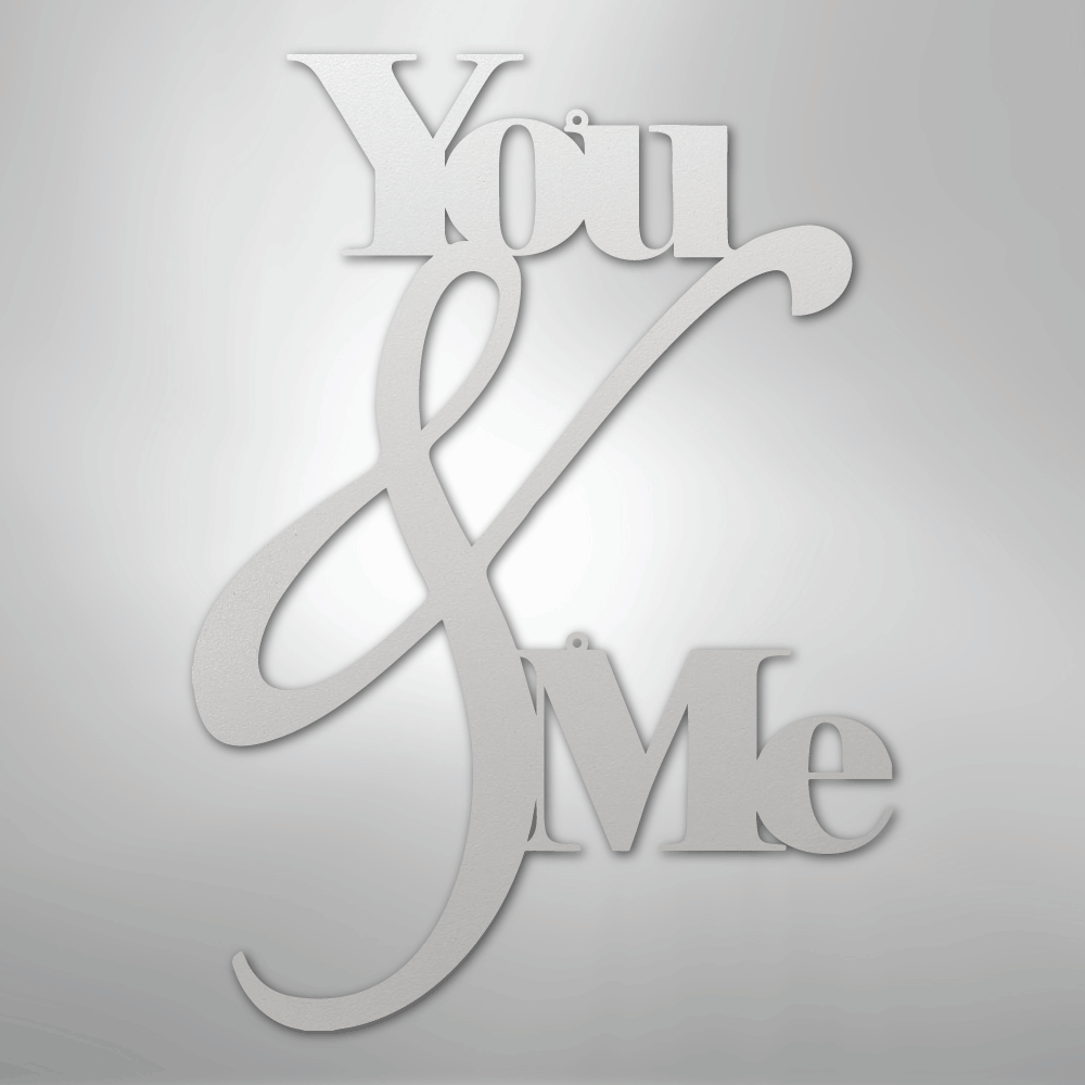 My Easy Monogram Steel Sign White / 12" You and Me Quote - Steel Sign