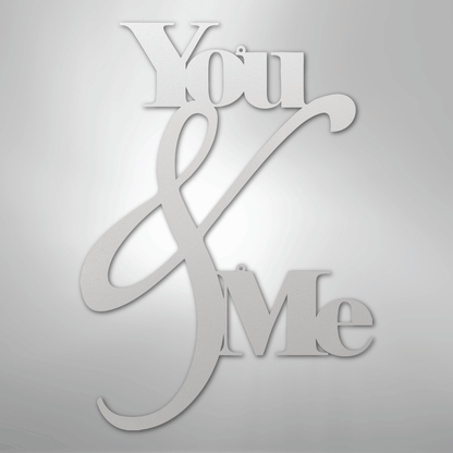 My Easy Monogram Steel Sign White / 12" You and Me Quote - Steel Sign