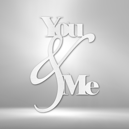 My Easy Monogram Steel Sign White / 12" You and Me Quote - Steel Sign