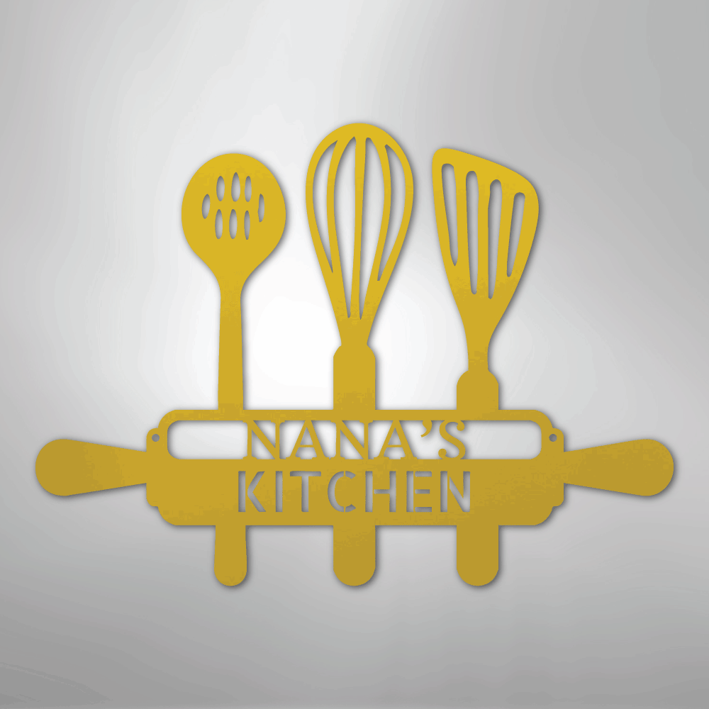 My Easy Monogram Steel Sign Yellow / 12 Baker's Kitchen