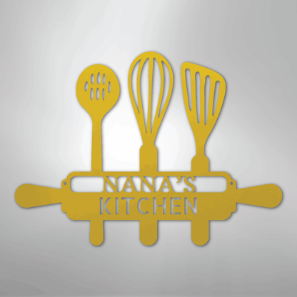 My Easy Monogram Steel Sign Yellow / 12 Baker's Kitchen