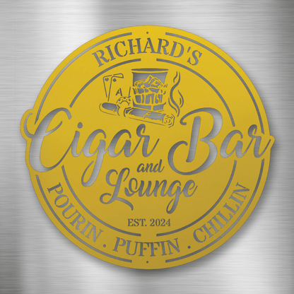 My Easy Monogram Steel Sign Yellow / 12 Cigar Bar and Lounge - Steel Sign