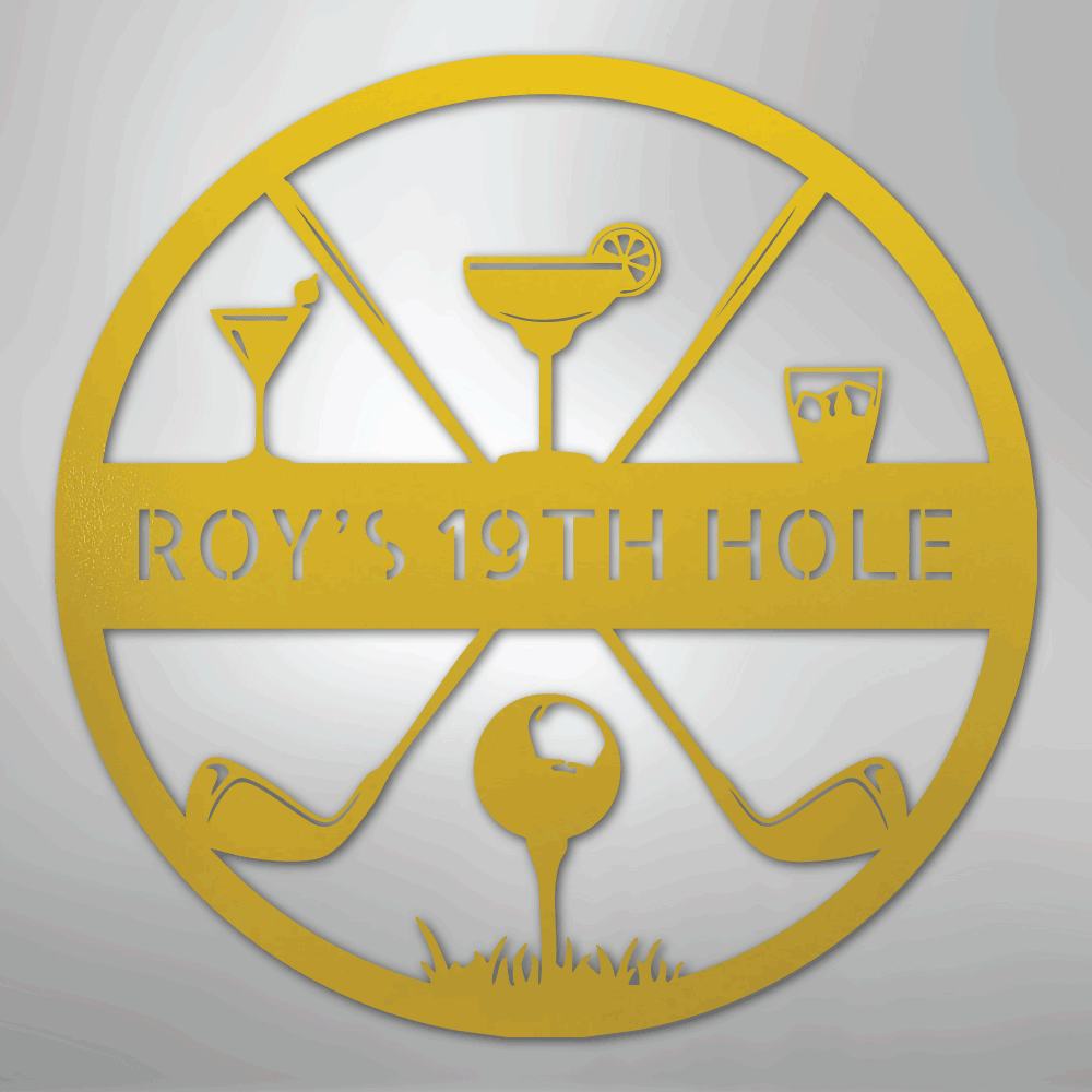 My Easy Monogram Steel Sign Yellow / 24" 19th Hole Casual Monogram - Steel Sign