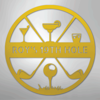 My Easy Monogram Steel Sign Yellow / 24" 19th Hole Casual Monogram - Steel Sign