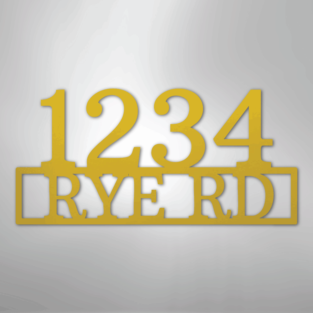 My Easy Monogram Steel Sign Yellow / 24" Address - Steel Sign