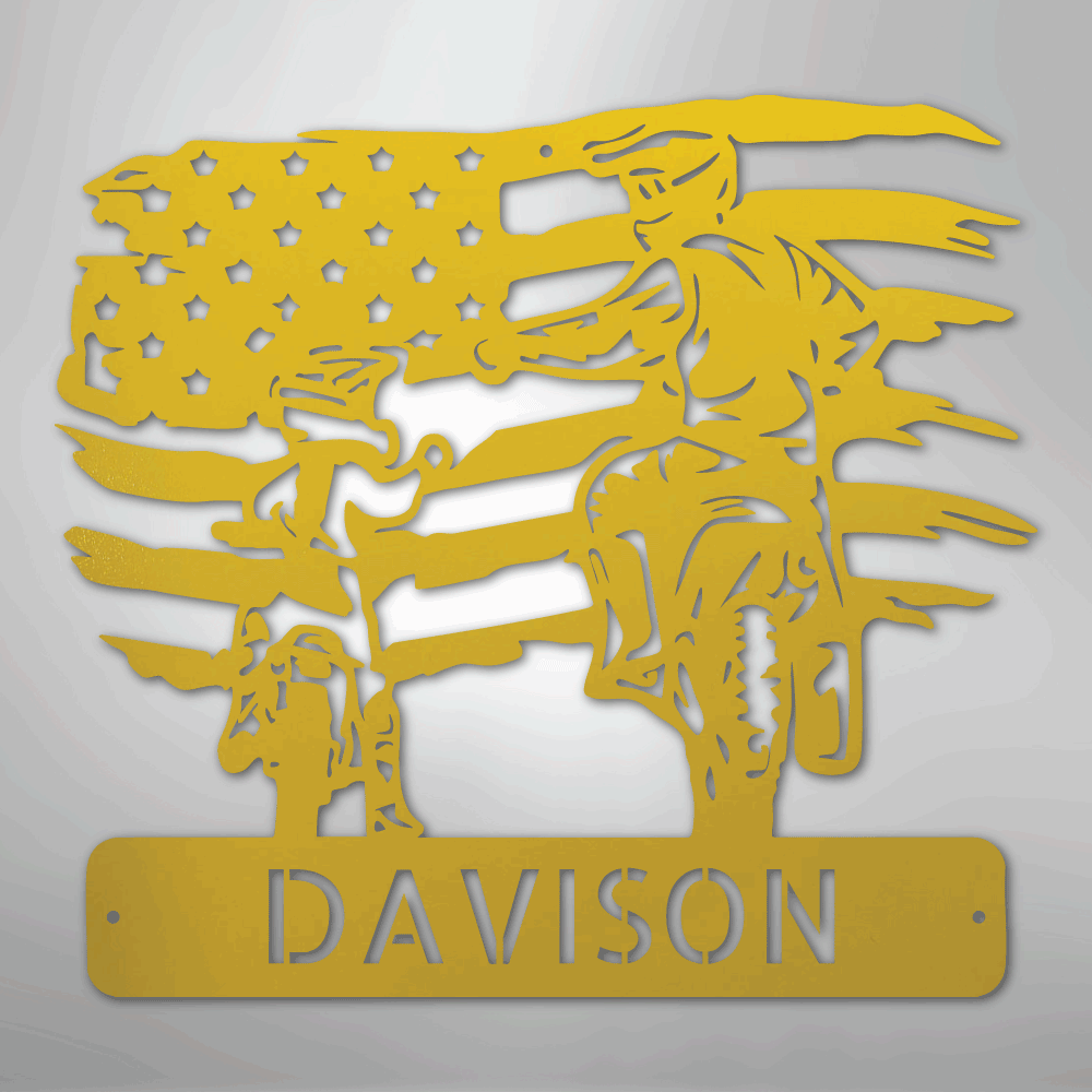 My Easy Monogram Steel Sign Yellow / 24" American Motocross Family Monogram - Steel Sign