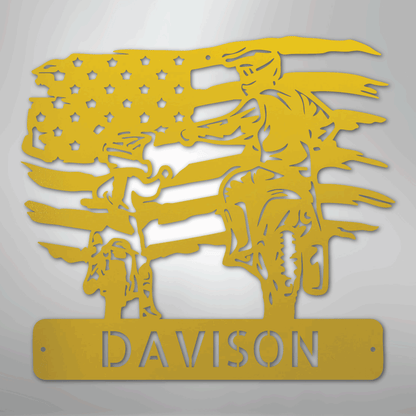 My Easy Monogram Steel Sign Yellow / 24" American Motocross Family Monogram - Steel Sign