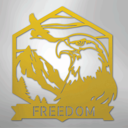 My Easy Monogram Steel Sign Yellow / 24" Bald Eagle Monogram - Steel Sign