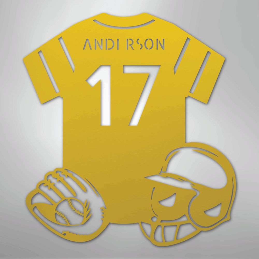 My Easy Monogram Steel Sign Yellow / 24" Baseball Gear Monogram - Steel Sign