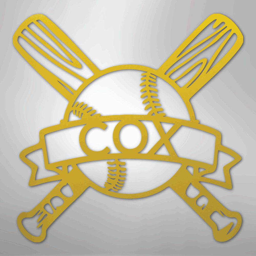 My Easy Monogram Steel Sign Yellow / 24" Baseball Monogram - Metal Sign