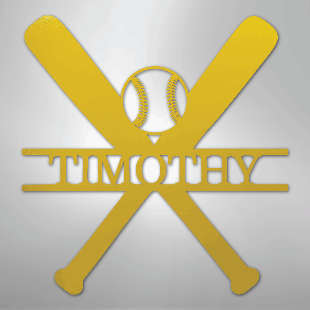 My Easy Monogram Steel Sign Yellow / 24" Batter Up - Metal Sign