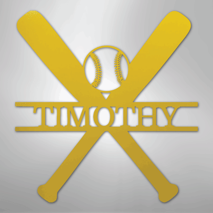 My Easy Monogram Steel Sign Yellow / 24" Batter Up - Metal Sign