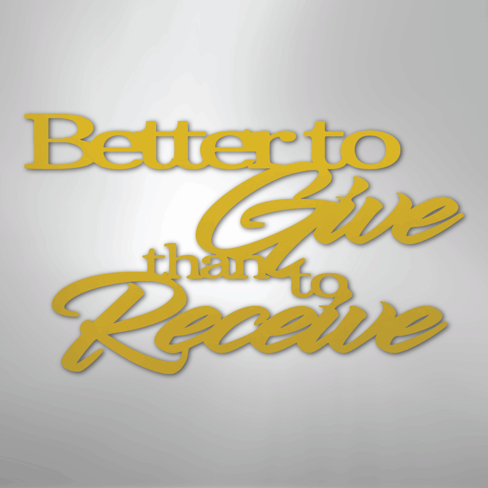 My Easy Monogram Steel Sign Yellow / 24" Better to Give Quote - Steel Sign