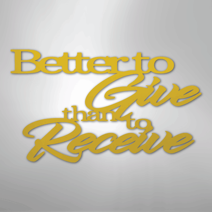 My Easy Monogram Steel Sign Yellow / 24" Better to Give Quote - Steel Sign
