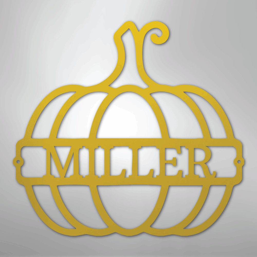 My Easy Monogram Steel Sign Yellow / 24" Big Pumpkin Monogram - Steel Sign