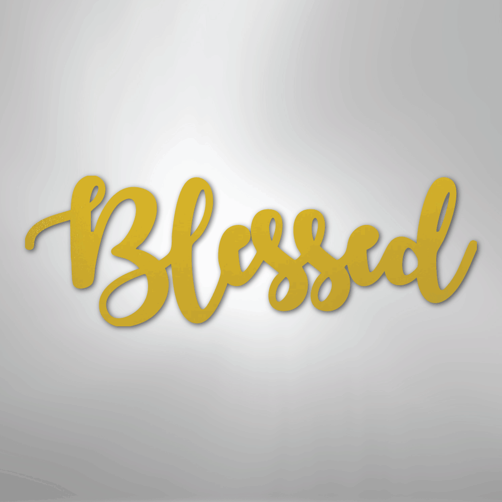 My Easy Monogram Steel Sign Yellow / 24" Blessed Script - Steel Sign