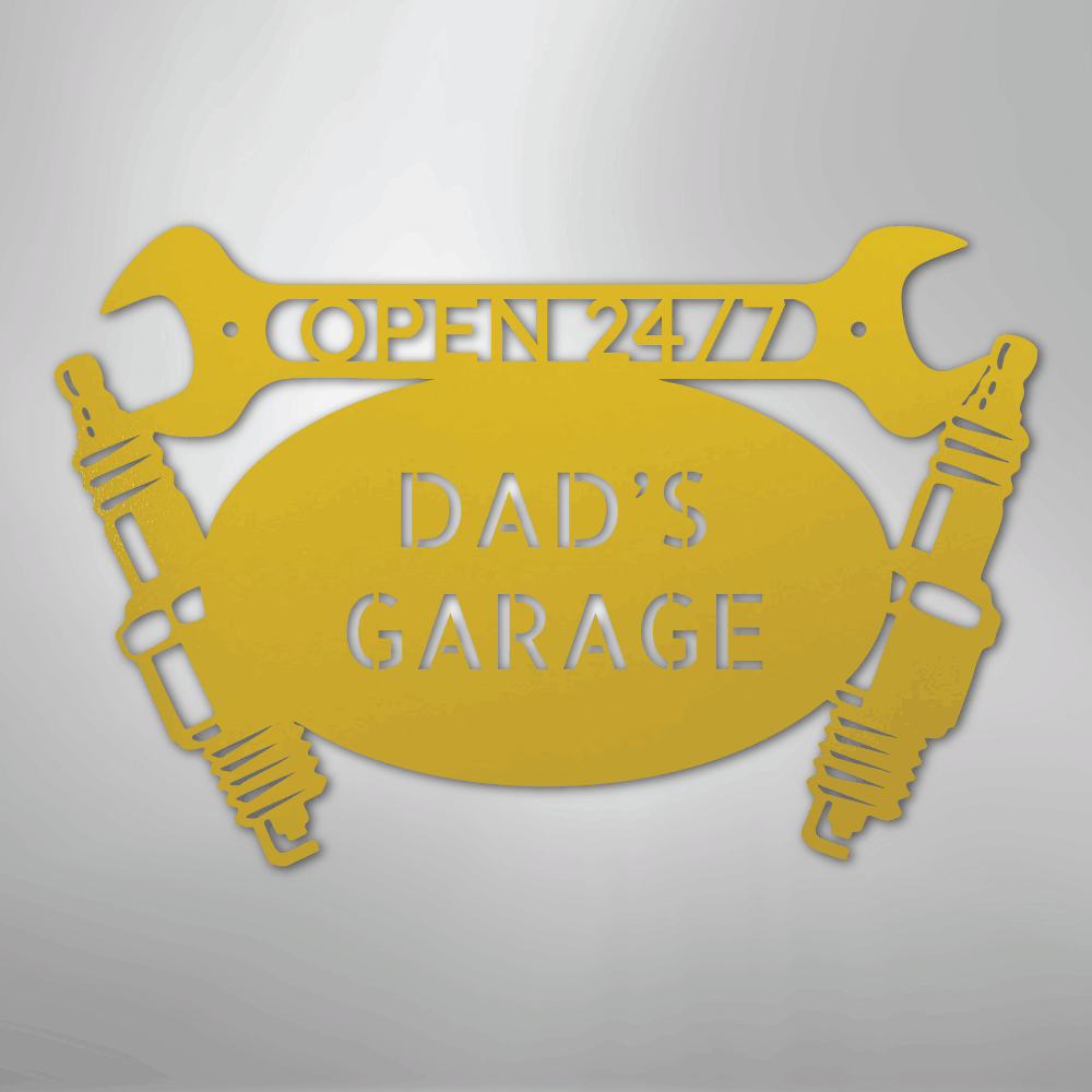 My Easy Monogram Steel Sign Yellow / 24" Car Garage Monogram - Steel Sign