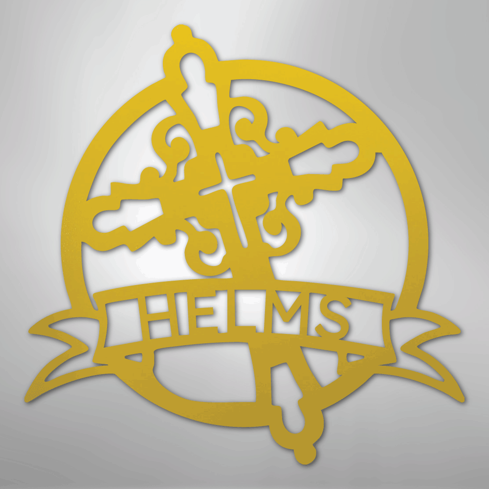 My Easy Monogram Steel Sign Yellow / 24" Catholic Monogram - Steel Sign