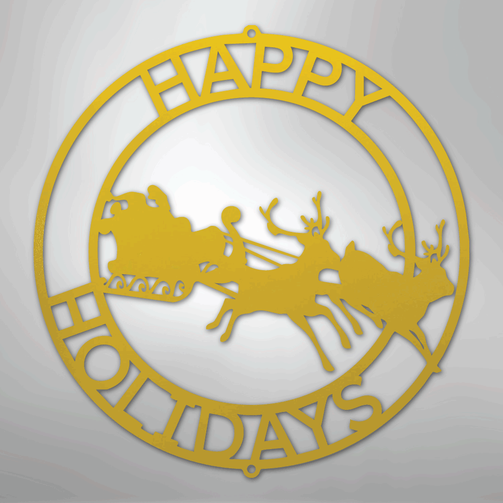 My Easy Monogram Steel Sign Yellow / 24" Christmas Cheer Monogram - Steel Sign