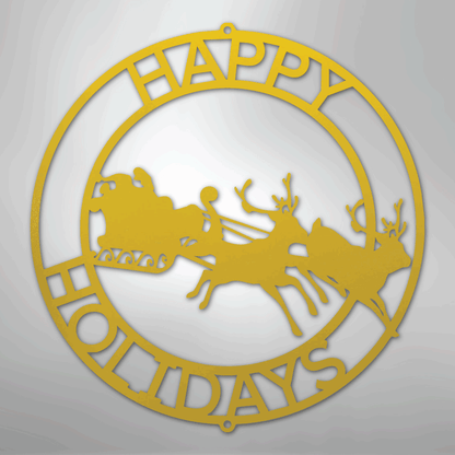 My Easy Monogram Steel Sign Yellow / 24" Christmas Cheer Monogram - Steel Sign