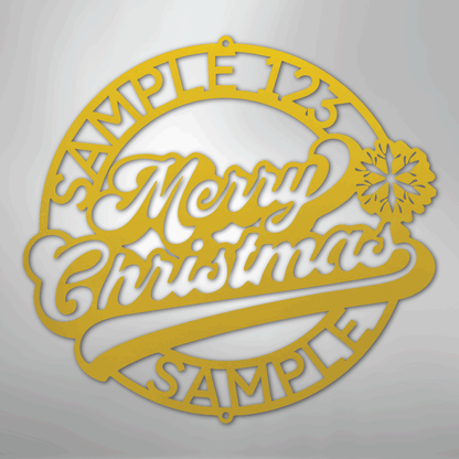 My Easy Monogram Steel Sign Yellow / 24" Christmas Ring Monogram - Steel Sign