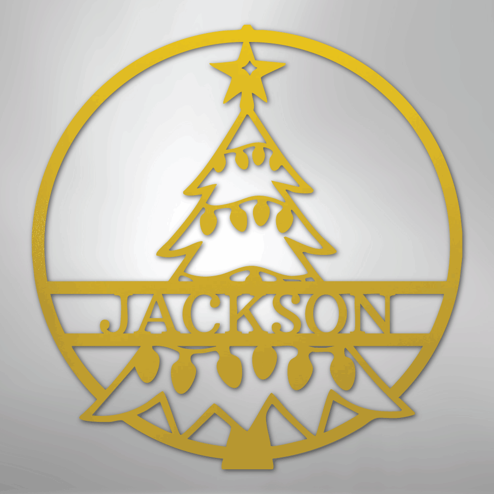 My Easy Monogram Steel Sign Yellow / 24" Christmas Tree Monogram - Steel Sign