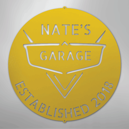 My Easy Monogram Steel Sign Yellow / 24" Classic Car Monogram - Steel Sign