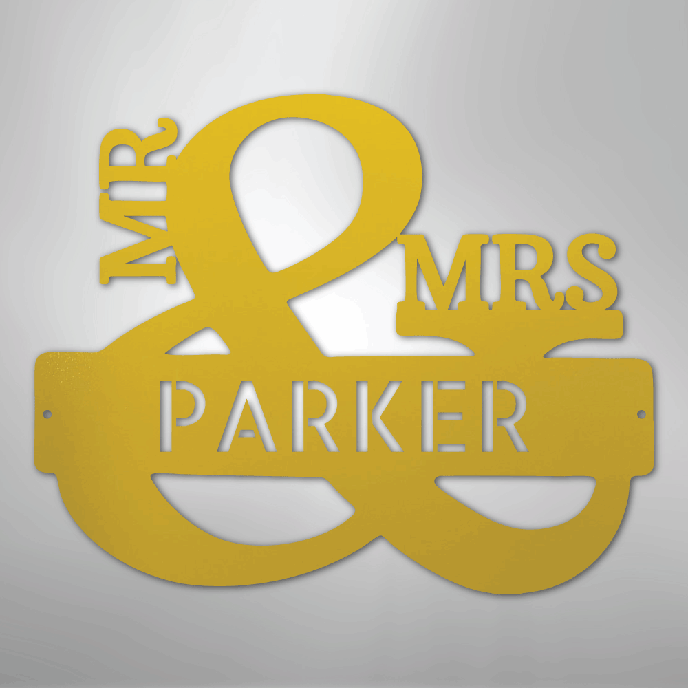 My Easy Monogram Steel Sign Yellow / 24" Couples Monogram - Steel Sign