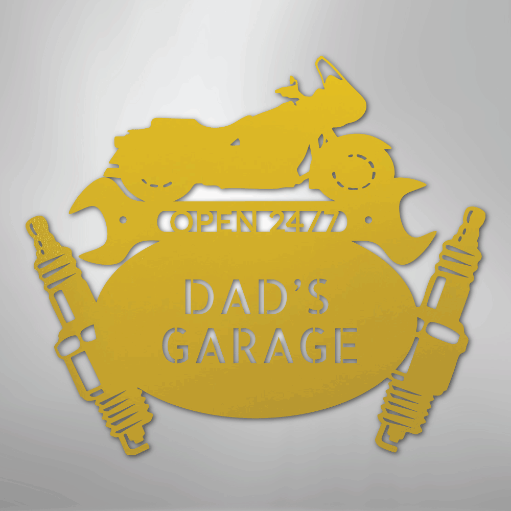 My Easy Monogram Steel Sign Yellow / 24" Cruiser Mechanic Monogram - Steel Sign