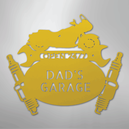 My Easy Monogram Steel Sign Yellow / 24" Cruiser Mechanic Monogram - Steel Sign