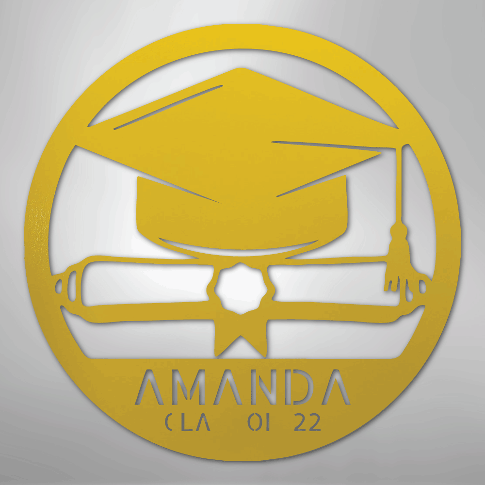 My Easy Monogram Steel Sign Yellow / 24" Diploma Monogram - Steel Sign