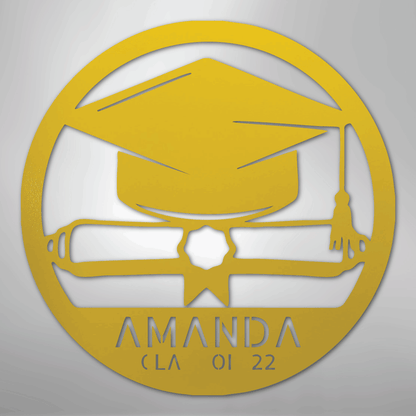 My Easy Monogram Steel Sign Yellow / 24" Diploma Monogram - Steel Sign