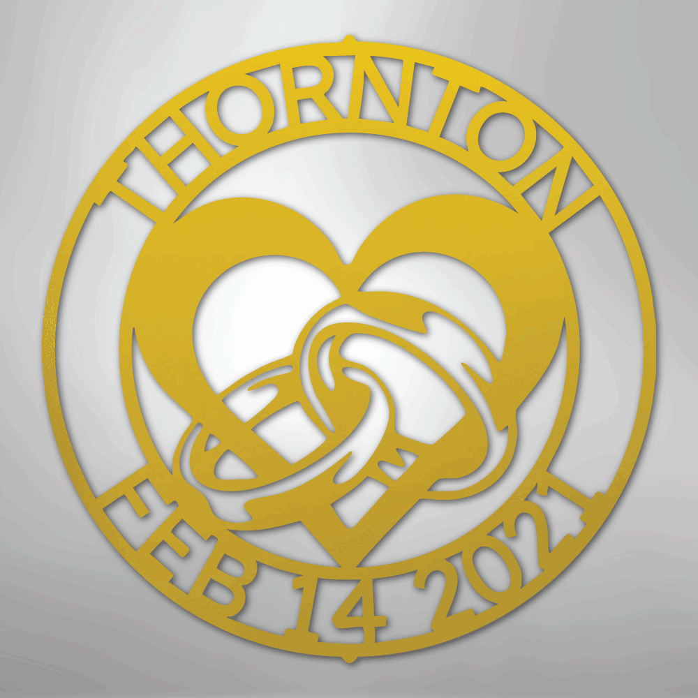 My Easy Monogram Steel Sign Yellow / 24" Engagement Monogram - Steel Sign
