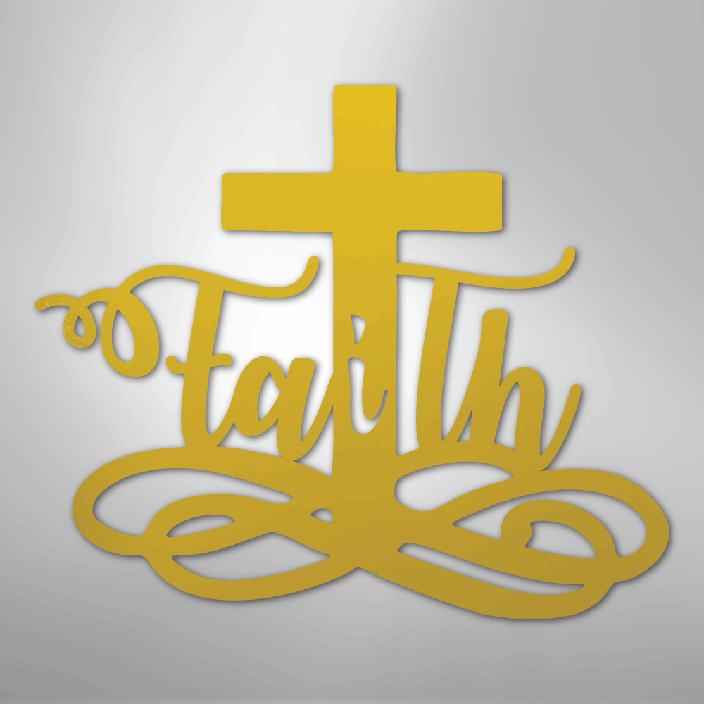 My Easy Monogram Steel Sign Yellow / 24" Faith Cross - Steel Sign