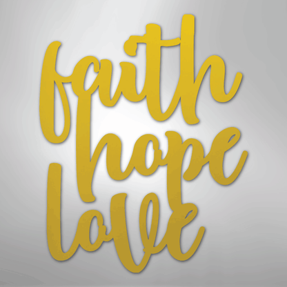 My Easy Monogram Steel Sign Yellow / 24" Faith Hope Love Script - Steel Sign