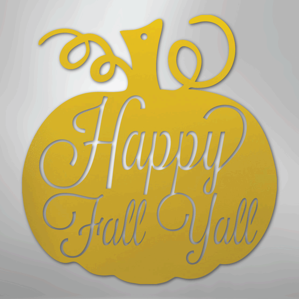 My Easy Monogram Steel Sign Yellow / 24" Fall Pumpkin - Steel Sign
