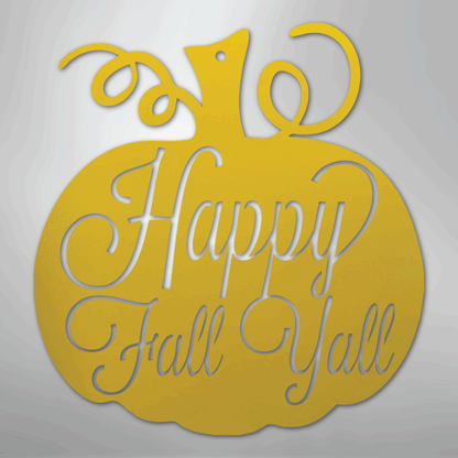 My Easy Monogram Steel Sign Yellow / 24" Fall Pumpkin - Steel Sign