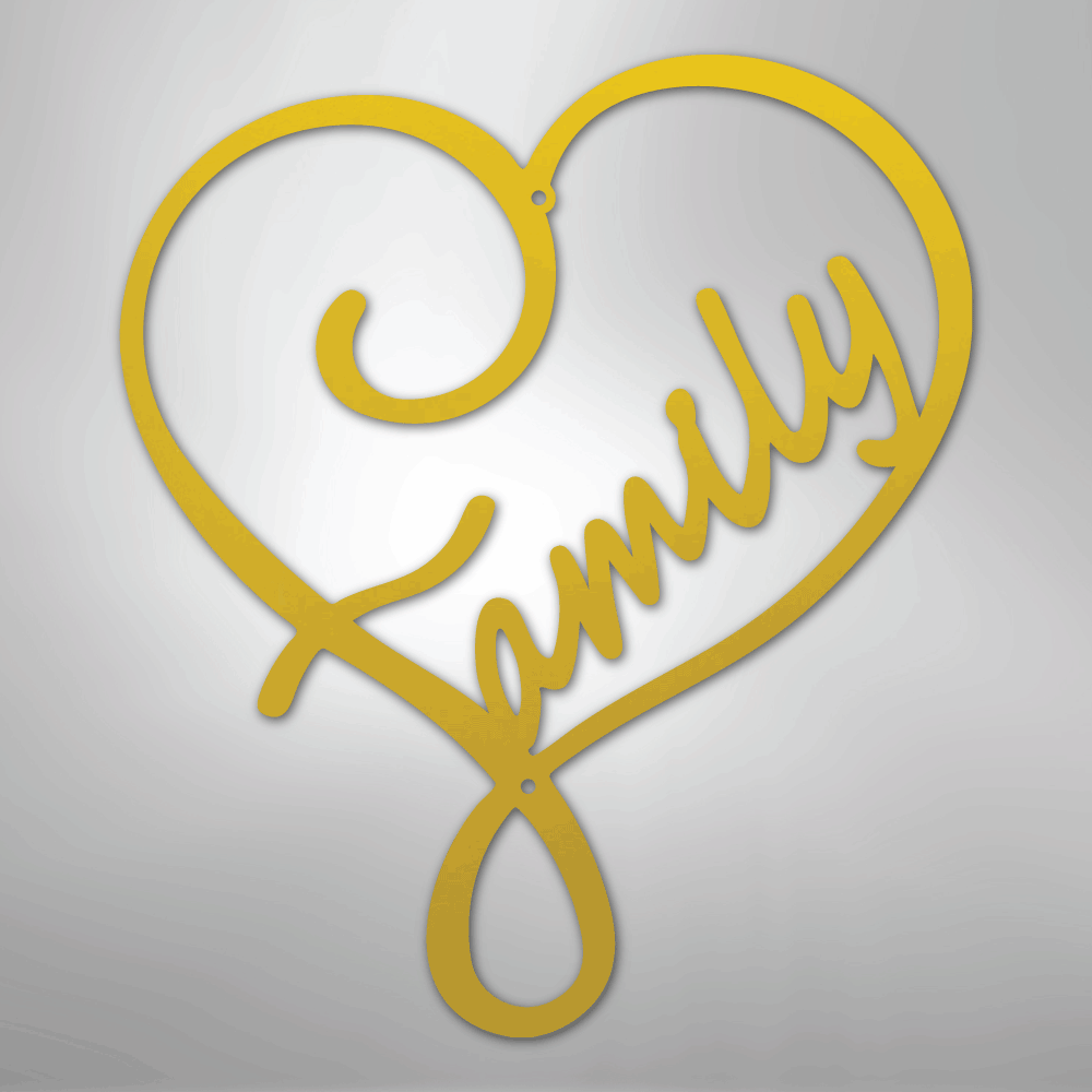 My Easy Monogram Steel Sign Yellow / 24" Family Love - Steel Sign