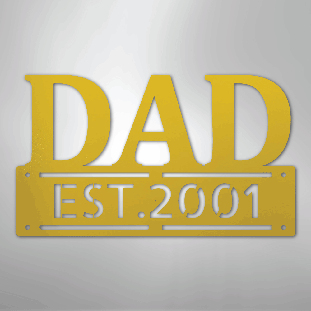 My Easy Monogram Steel Sign Yellow / 24" Father's Day - Steel Sign