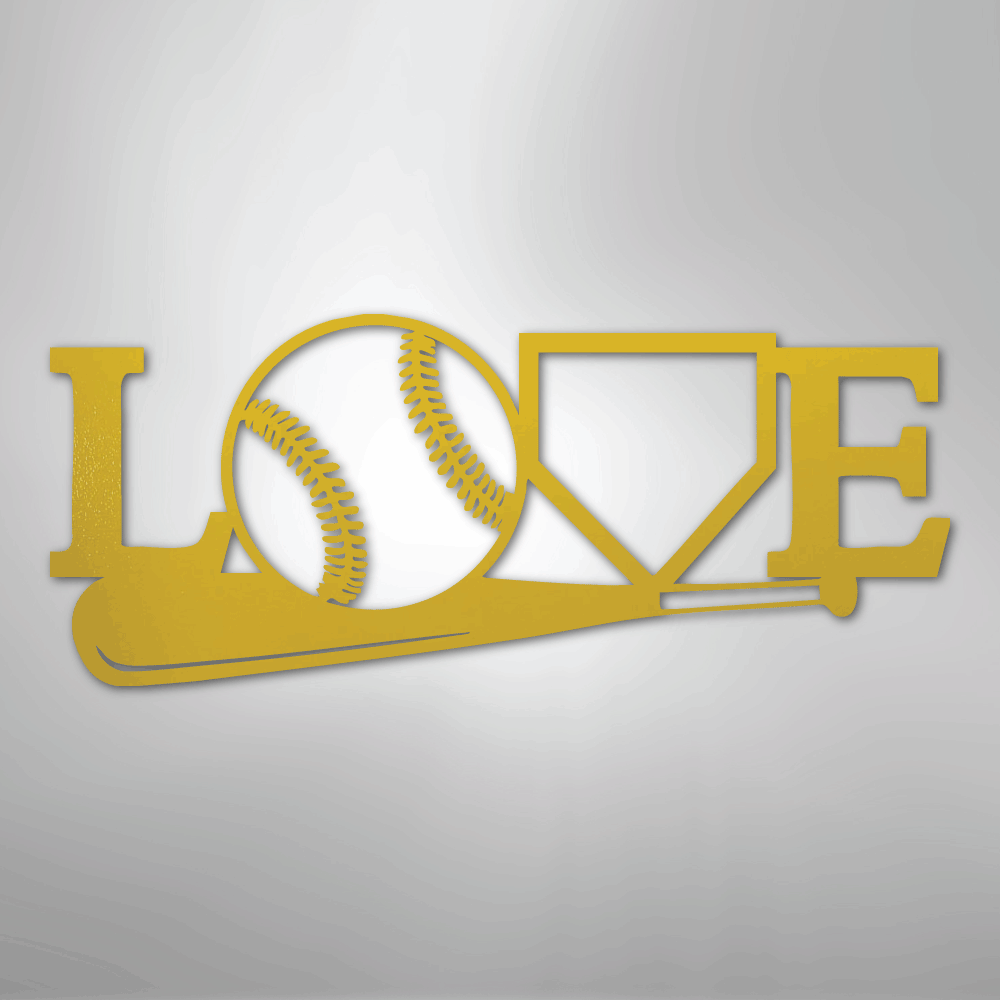 My Easy Monogram Steel Sign Yellow / 24" For The Love Of The Game - Metal Sign