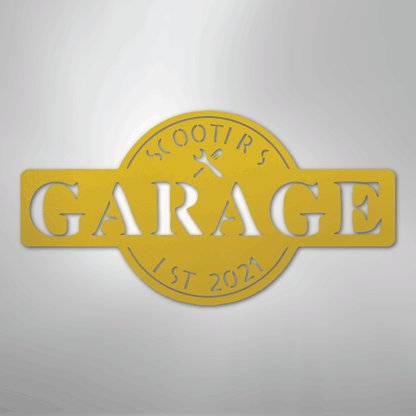 My Easy Monogram Steel Sign Yellow / 24" Garage Monogram - Metal Sign